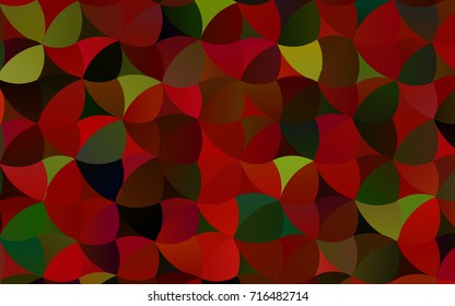 Dark Green, Red vector illustration which consist of circles. Dotted gradient design for your business. Creative geometric background in halftone style with colored spots.