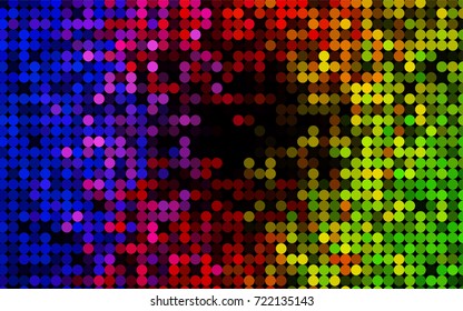 Dark Green, Red vector illustration which consist of circles. Dotted gradient design for your business. Creative geometric background in halftone style with colored spots.