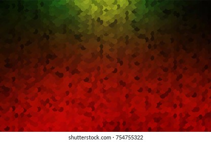 Dark Green, Red vector illustration which consist of circles. Dotted gradient design for your business. Creative geometric background in halftone style with colored spots.