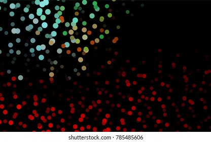 Dark Green, Red vector illustration which consist of circles. Dotted gradient design for your business. Creative geometric background in halftone style with colored spots.