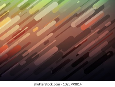 Dark Green, Red vector indian curved template. Doodles on blurred abstract background with gradient. Hand painted design for web, wrapping, wallpaper.