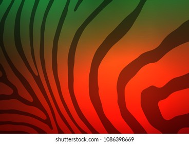 Dark Green, Red vector indian curved pattern. An elegant bright illustration with lines in Natural style. The best blurred design for your business.