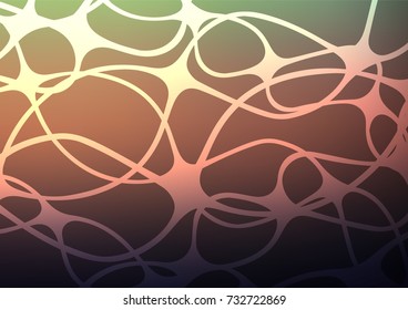 Dark Green, Red vector indian curved background. Colorful abstract illustration with lines in Asian style. The elegant pattern can be used as a part of a brand book.