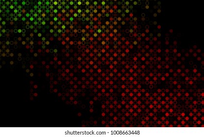 Dark Green, Red vector  layout with circle shapes. Blurred decorative design in abstract style with bubbles. The pattern can be used for beautiful websites.