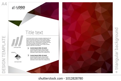 Dark Green, Red vector  layout for Leaflets. Booklet with textbox on colorful abstract background. Pattern can be used as a template for calendars.