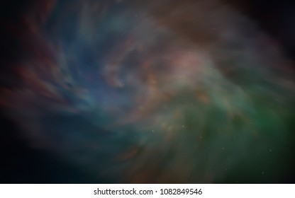 Dark Green, Red vector layout with cosmic stars. Blurred decorative design in simple style with galaxy stars. Smart design for your business advert.