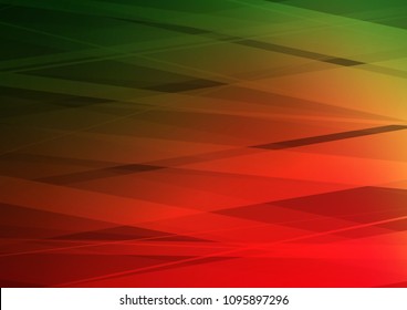 Dark Green, Red vector layout with flat lines. Decorative shining illustration with lines on abstract template. The pattern can be used for busines ad, booklets, leaflets