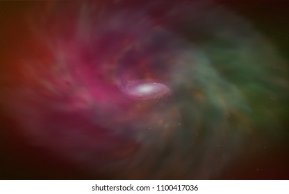 Dark Green, Red vector layout with cosmic stars. Modern abstract illustration with Big Dipper stars. Pattern for futuristic ad, booklets.