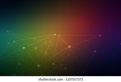 Dark Green, Red vector layout with circles, lines. Modern abstract colorful illustration with spheres and lines. Pattern can be used for futuristic ad, booklets.