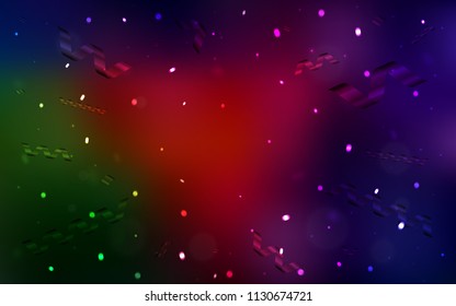 Dark Green, Red vector layout with festival confetti. Blurred decorative design in anniversary style with confetti. New design for ad, poster, banner of your Party.
