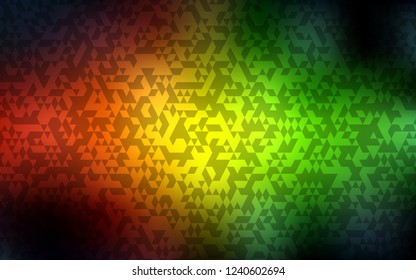 Dark Green, Red vector layout with lines, triangles. Illustration with set of colorful triangles. Pattern for busines ad, booklets, leaflets