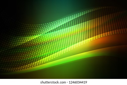 Dark Green, Red vector layout with circles, lines. Colorful illustration with circles and lines in futuristic style. Pattern for trendy fabric, wallpapers.