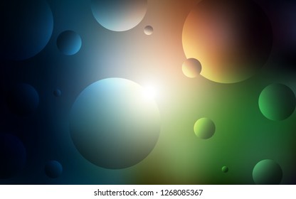 Dark Green, Red vector layout with circle shapes. Blurred decorative design in abstract style with bubbles. Pattern can be used for ads, leaflets.