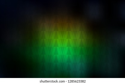 Dark Green, Red vector layout with lines, triangles. Beautiful illustration with triangles in nature style. Pattern for commercials.