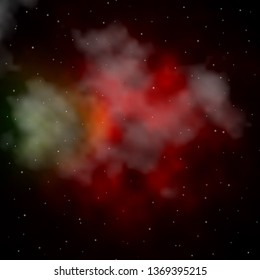 Dark Green, Red vector layout with bright stars. Blur decorative design in simple style with stars. Best design for your ad, poster, banner.