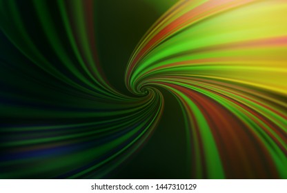 Dark Green, Red vector layout with bent lines. Glitter abstract illustration with wry lines. The best colorful design for your business.