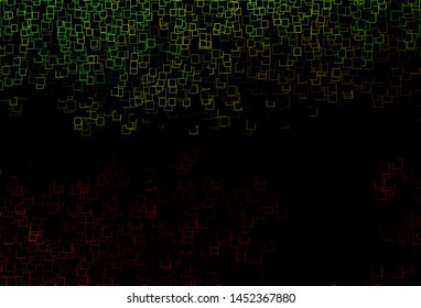 Dark Green, Red vector layout with lines, rectangles. Rectangles on abstract background with colorful gradient. Smart design for your business advert.