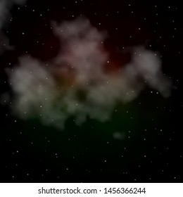 Dark Green, Red vector layout with bright stars. Shining colorful illustration with small and big stars. Theme for cell phones.