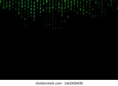 Dark Green, Red vector layout with banking symbols. Abstract illustration with colored financial digital symbols. Template for ads of markets, loans.