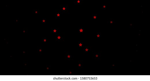 Dark Green, Red vector layout with bright stars. Blur decorative design in simple style with stars. Pattern for websites, landing pages.