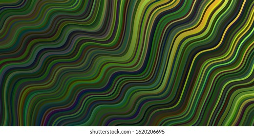 Dark Green, Red vector layout with bent lines. Shining colorful illustration in simple style. New composition for your brand book.