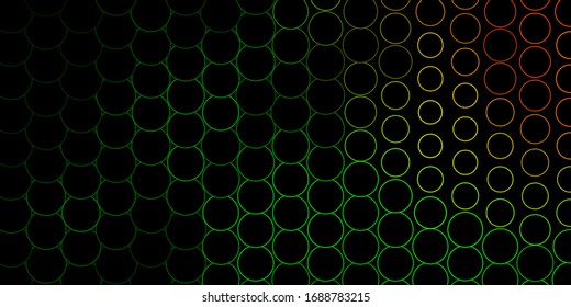 Dark Green, Red vector layout with circle shapes. Abstract colorful disks on simple gradient background. Pattern for wallpapers, curtains.