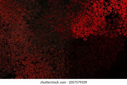 Diseño vectorial rojo oscuro con estrellas brillantes. Decoración borrosa de estilo sencillo con estrellas. Patrón para anuncios futuristas, folletos.
