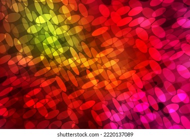 Dark Green, Red vector layout with circle shapes. Abstract illustration with colored bubbles in nature style. Pattern for futuristic ad, booklets.