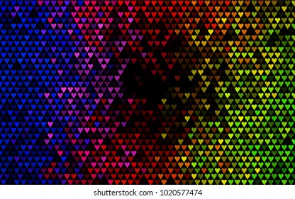 Dark Green, Red vector lovely background with hearts. Valentines greeting card with cute hearts. Abstract pattern for your design, website, ad.