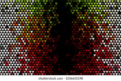 Dark Green, Red vector lovely background with hearts. Valentines greeting card with cute hearts. Abstract pattern for your design, website, ad.