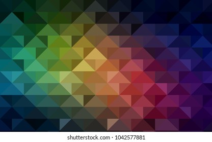 Dark Green, Red vector low poly background. Modern geometrical abstract illustration with gradient. Brand-new style for your business design.