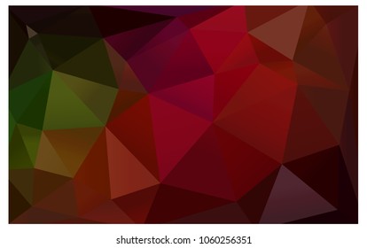 Dark Green, Red vector Low poly crystal background. Polygon design pattern. Low poly illustration, low polygon background.