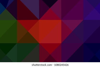 Dark Green, Red vector low poly texture. Polygonal abstract illustration with gradient. Triangular pattern for your business design.