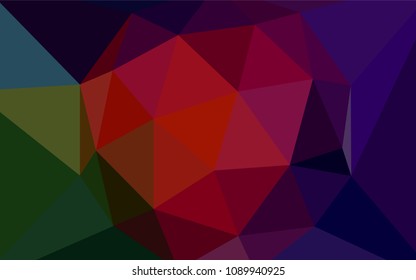 Dark Green, Red vector low poly texture. A completely new color illustration in a polygonal style. Brand new style for your business design.