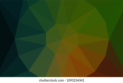Dark Green, Red vector low poly cover with a diamond. Colorful illustration in a polygonal style. Triangular pattern for your design.