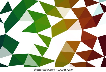 Dark Green, Red vector low poly low poly. A vague abstract illustration with gradient. The best triangular design for your business.