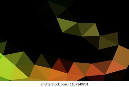 Dark Green, Red vector low poly low poly. Triangular geometric sample with gradient.  The template can be used as a background for cell phones.