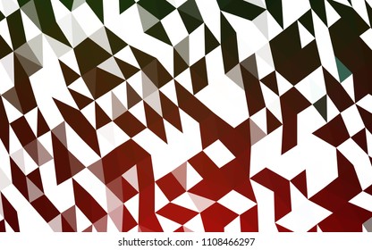 Dark Green, Red vector low poly cover. An elegant bright illustration with gradient. Triangular pattern for your business design.