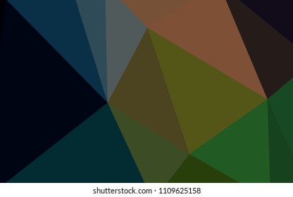 Dark Green, Red vector low poly texture. Colorful illustration in polygonal style with gradient. Best triangular design for your business.