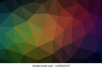 Dark Green, Red vector low poly layout. Creative geometric illustration in Origami style with gradient. Polygonal design for your web site.