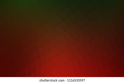 Dark Green, Red vector low poly texture. A vague abstract illustration with gradient. Brand new design for your business.