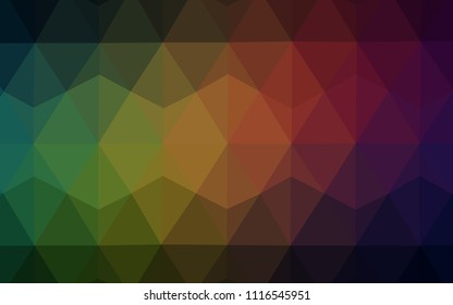 Dark Green, Red vector low poly cover. A sample with polygonal shapes. Polygonal design for your web site.