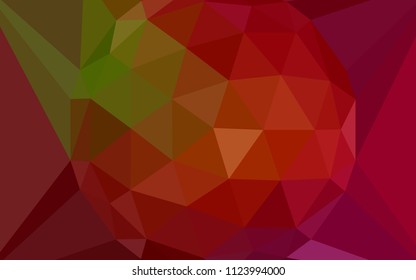 Dark Green, Red vector low poly cover with a diamond. Shining colorful illustration with triangles. New template for your brand book.