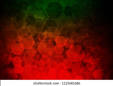 Dark Green, Red vector low poly template. Geometric illustration in Origami style with gradient.  A new texture for your design.