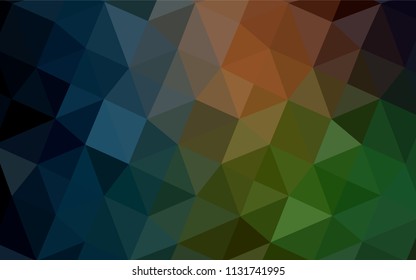 Dark Green, Red vector low poly cover. A completely new color illustration in a  polygonal style. The best triangular design for your business.