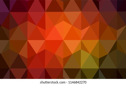 Dark Green, Red vector low poly texture. Glitter abstract illustration with an elegant triangles. Completely new template for your banner.