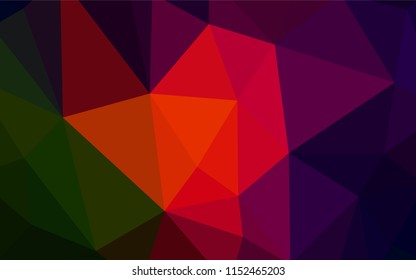 Dark Green, Red vector low poly cover. Geometric illustration in Origami style with gradient.  Polygonal design for your web site.
