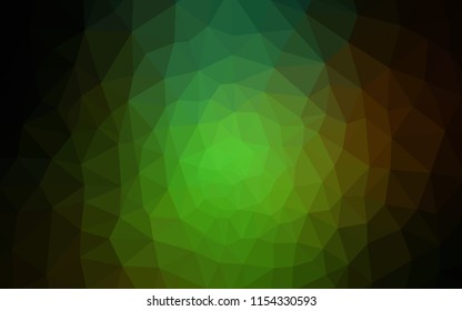 Dark Green, Red vector low poly cover. Geometric illustration in Origami style with gradient.  Best triangular design for your business.