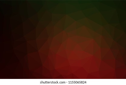 Dark Green, Red vector low poly texture. Brand new colored illustration in blurry style with gradient. The textured pattern can be used for background.