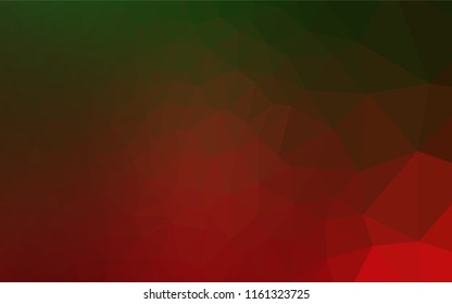 Dark Green, Red vector low poly texture. A completely new color illustration in a vague style. The polygonal design can be used for your web site.